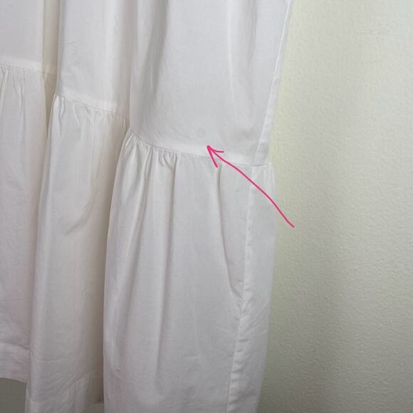 Sea Waverly Mini Dress Size 0 White Tier Flutter Sleeve Cotton Spring Summer - Picture 15 of 15